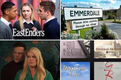 EastEnders, Emmerdale, Hollyaoks, General Hospital, The Bold and the Beautiful, Days of our Lives, The Young and the Restless